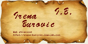 Irena Burović vizit kartica
